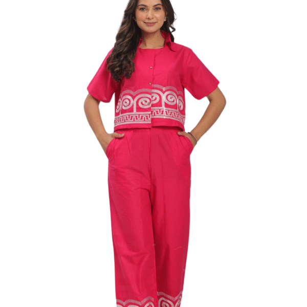 Nature-Inspired Beauty ? Floral Embroidered Cotton Dress (XXL)